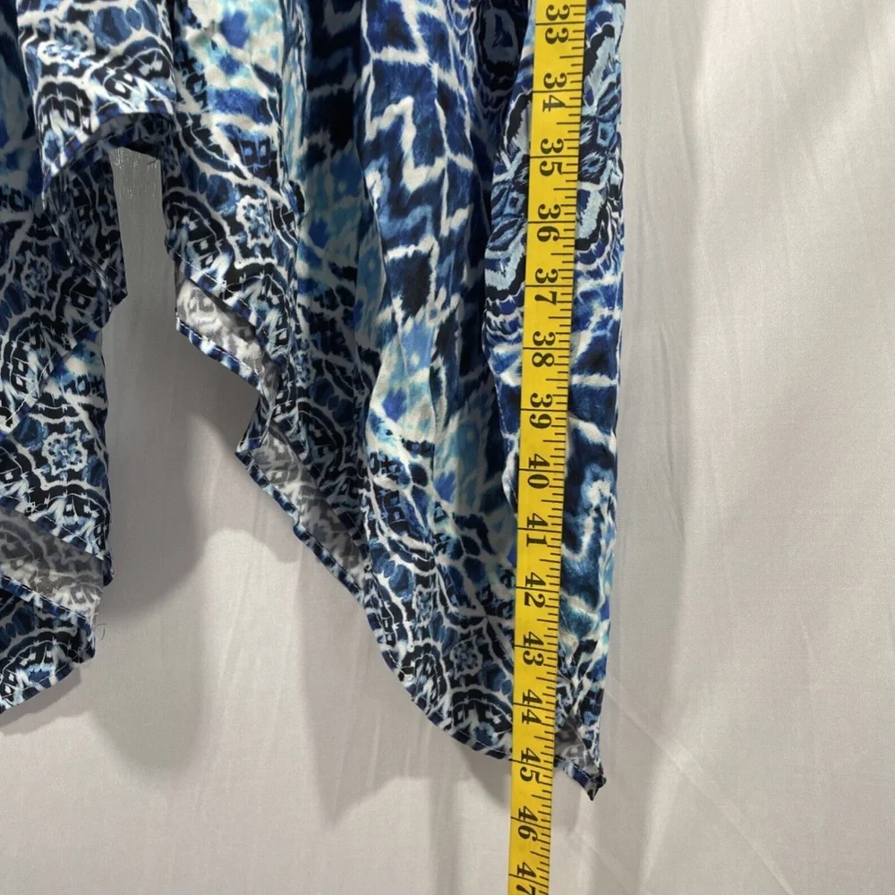 NEW La Blanca‎ [ S/M ] Oasis Ikat Asymmetrical Cover up Dress in Blue - Picture 4 of 12
